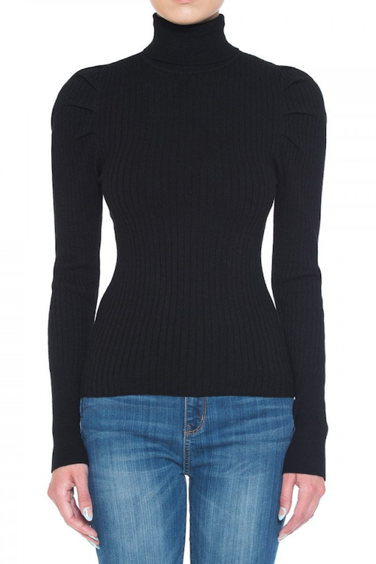 Long Sleeve Turtle Neck Ribbed Sweater